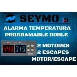 Double programmable temperature alarm (two exhausts) or (exhaust and engine) or (two engines)