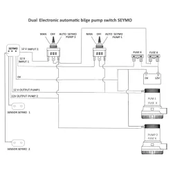 Inteligentno Elektronikano Switch vaś 2 Bilge Pumpe źi ka 40A sako jekh